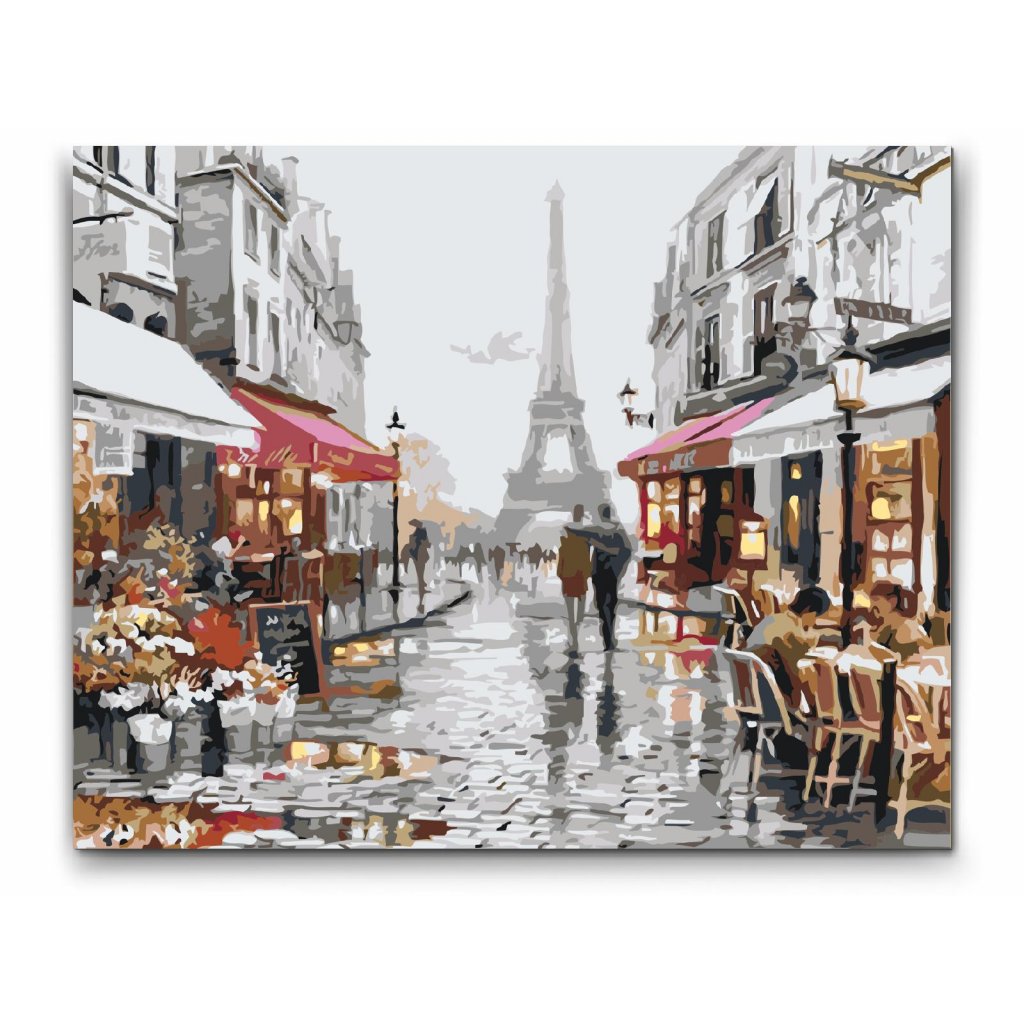 Romantiska Paris - med dubbelfärg och fri frakt - paint by numbers