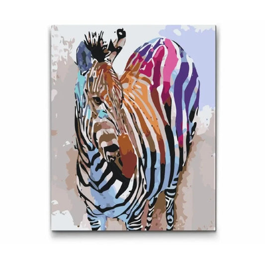 Zebra - med dubbelfärg och fri frakt - paint by number